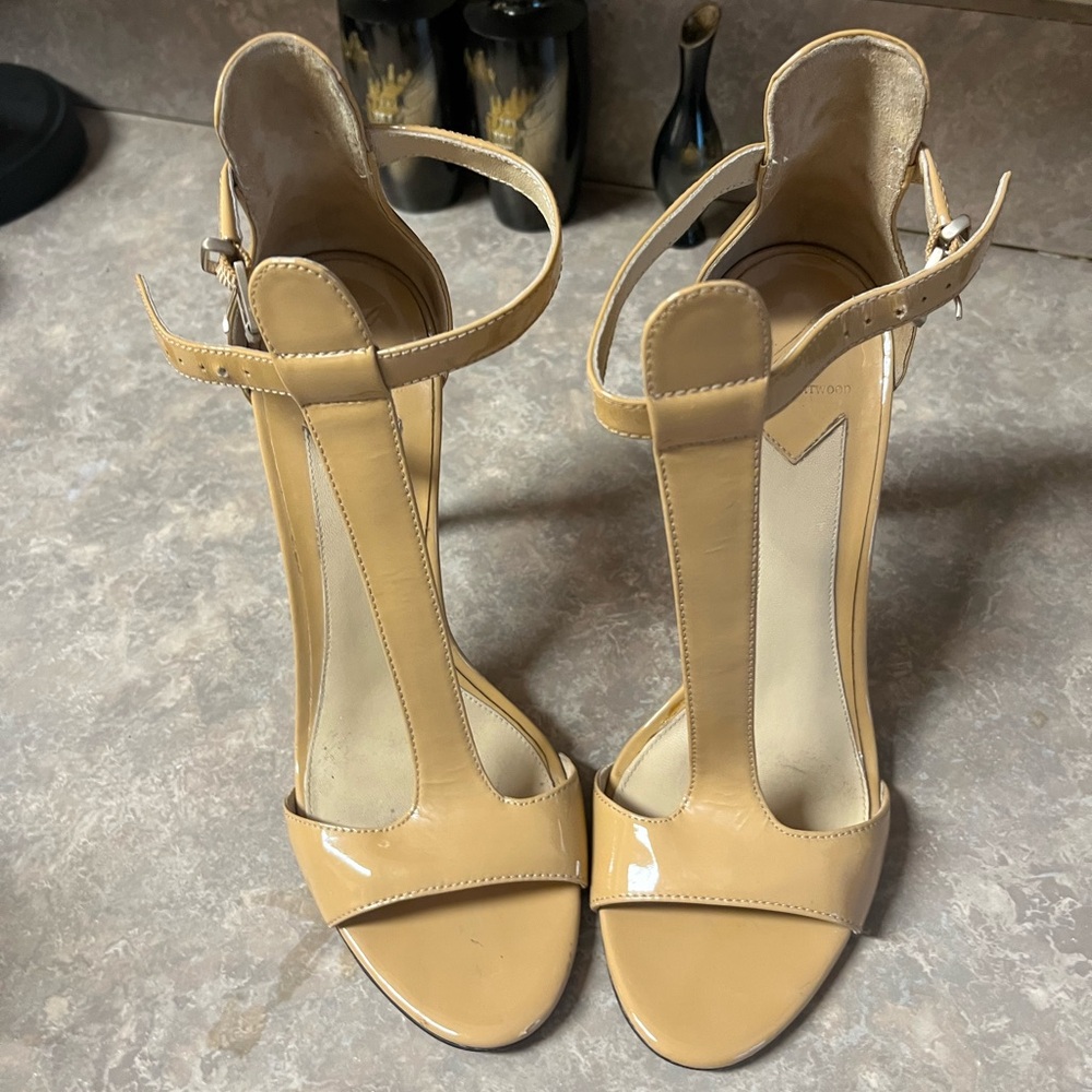 Stylish Beige Strappy Heels